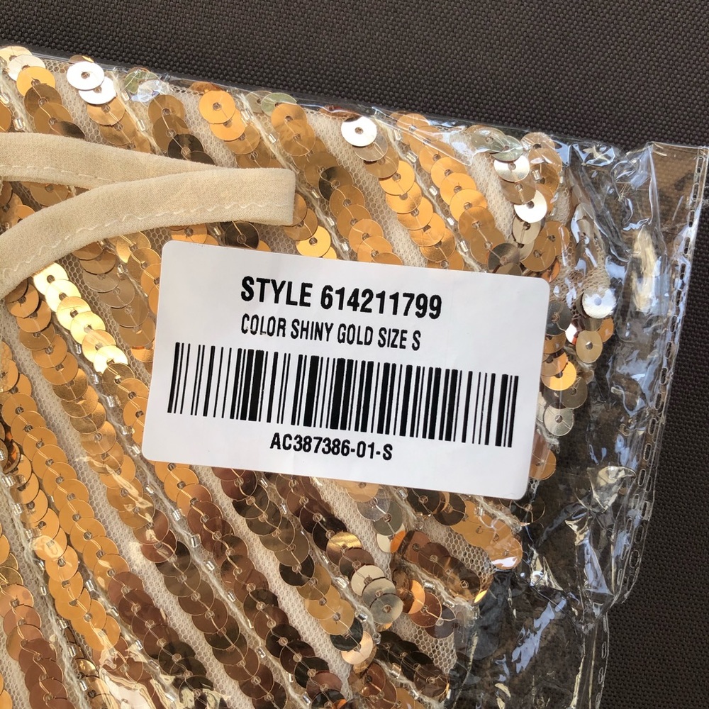 NWT Lulu’s Gold Sequin Bodycon Dress - Small - Picture 12 of 12